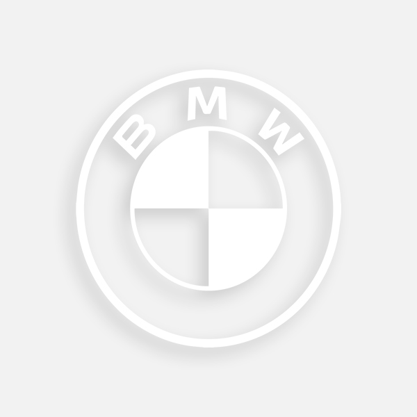 BMW Logo in white against a grey background