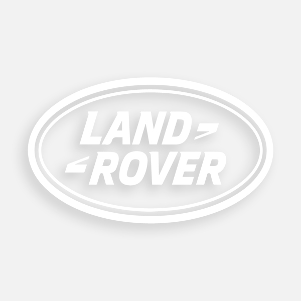 Land Rover Logo in white against a grey background