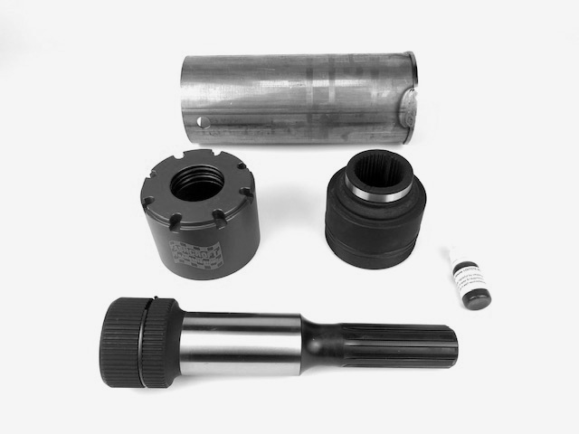 Upgraded transfer case output shaft and flange for the Landrover 2.2 puma